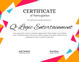 Colorful Modern Geometric Certificate of Participation